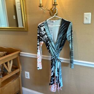Diane von Furstenberg Silk Jersey Wrap Dress. Multi Colored.